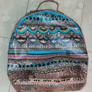 Sakroots Rockaway Elephant Tribal Print Backpack Laptop Coated Natural